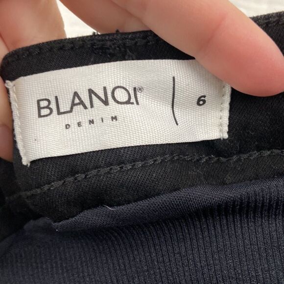 Blanqi Maternity Black High-Waisted Jeans with Distressed Knees size 6 - Picture 5 of 9
